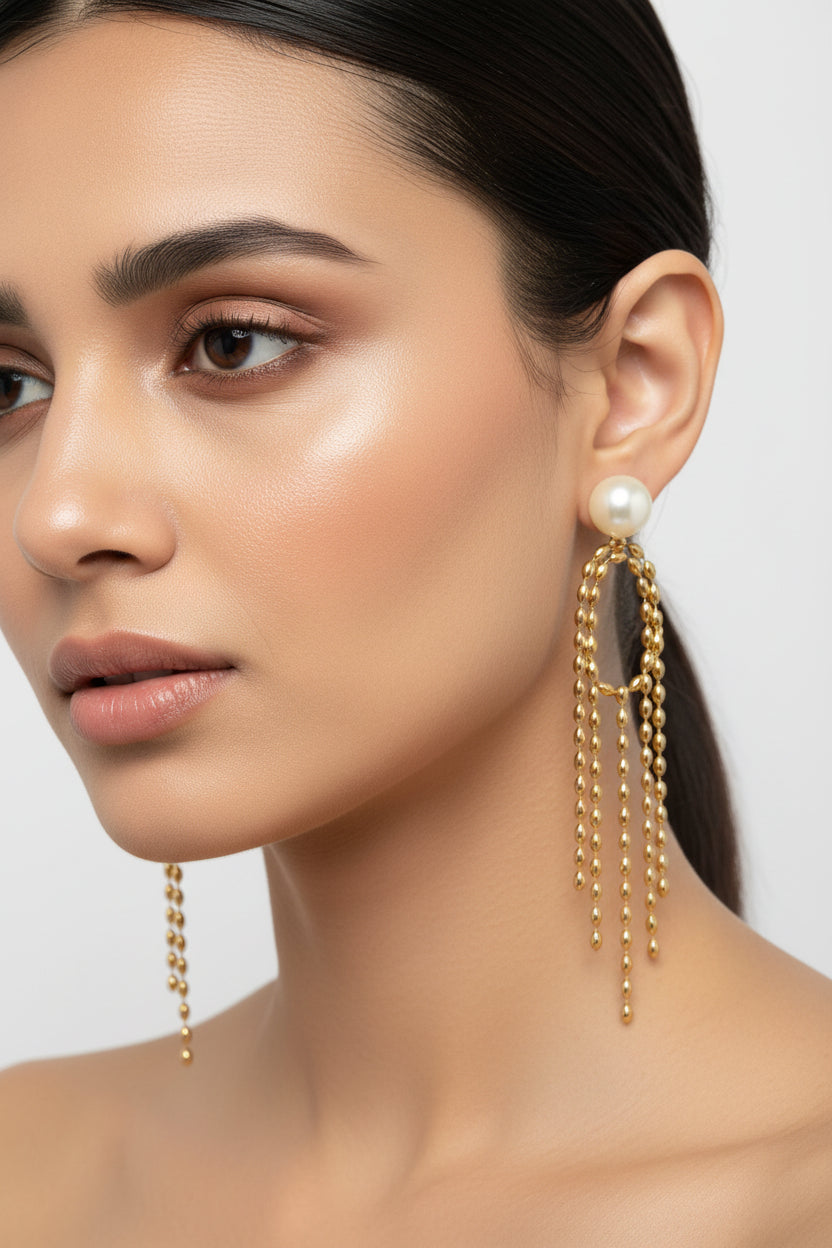 Dainty Ball Chain Loop Earrings