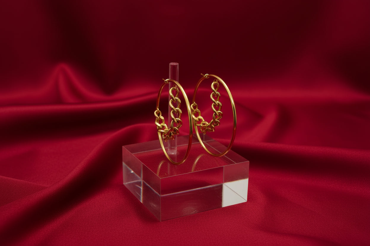 Cuban Link Accent Hoops