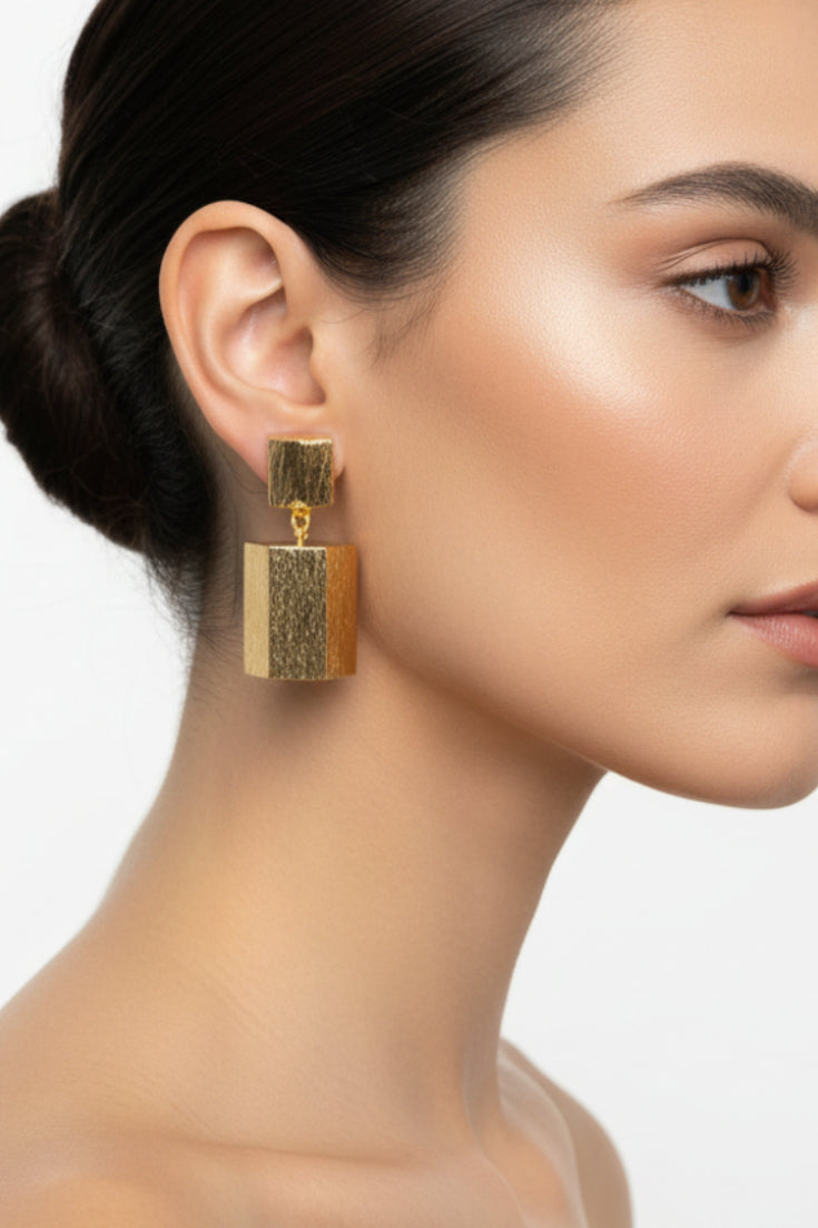 3D Prism Block Earrings