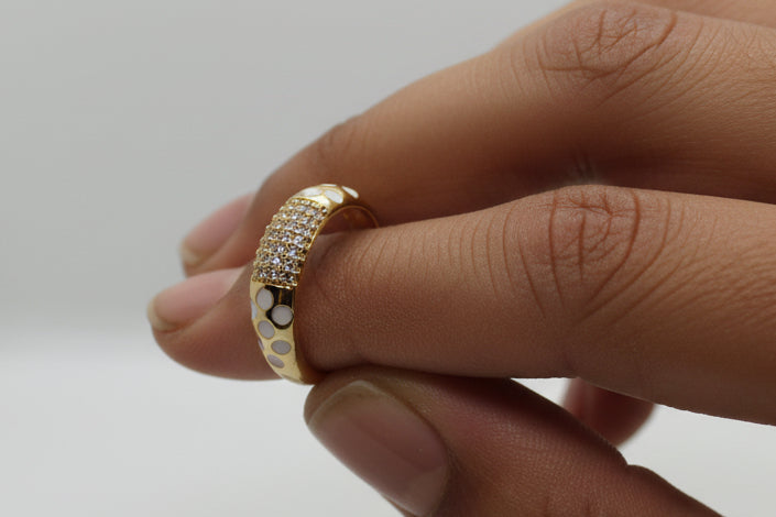 Dome Shape Ring White (Adjustable Size)