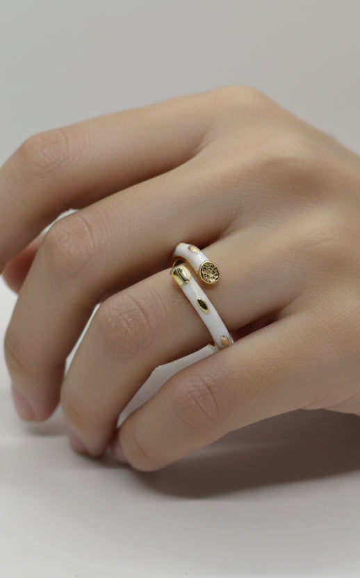 Arctic Crystal Wrap Ring (Adjustable)