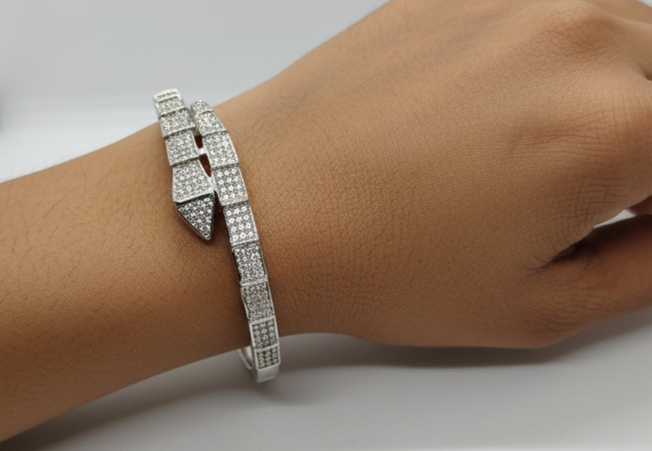 Serpentine Silhouette Bangle Bracelet (Free Size)