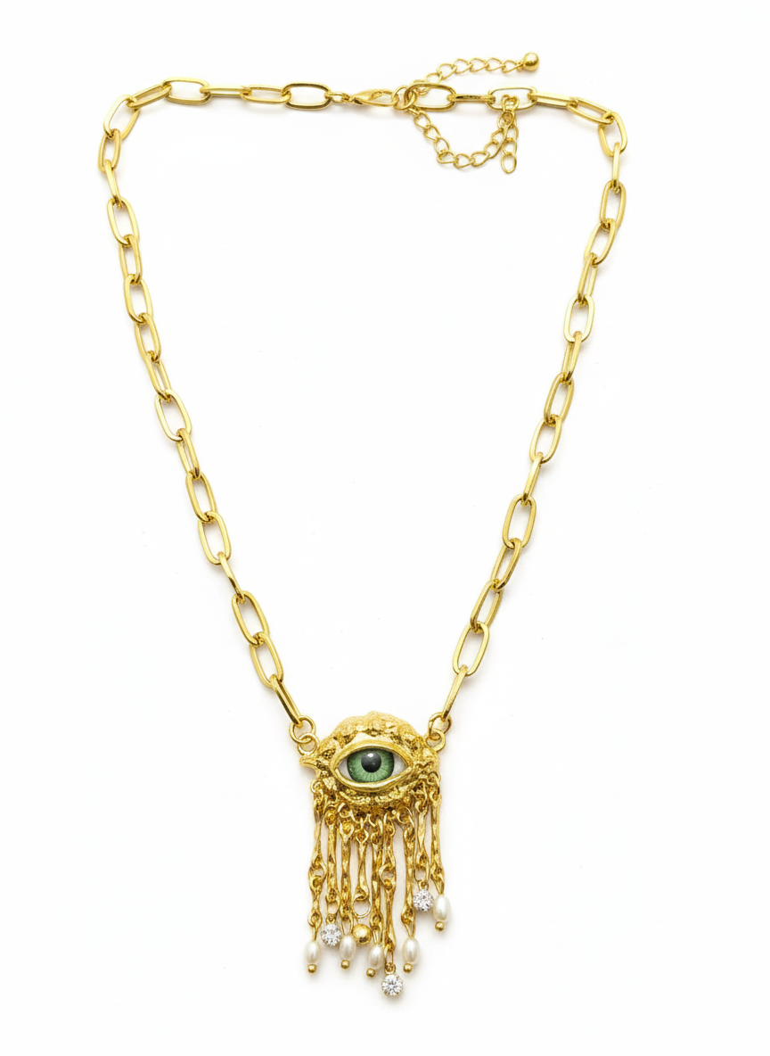 The Tasseled Eye Pendant Necklace