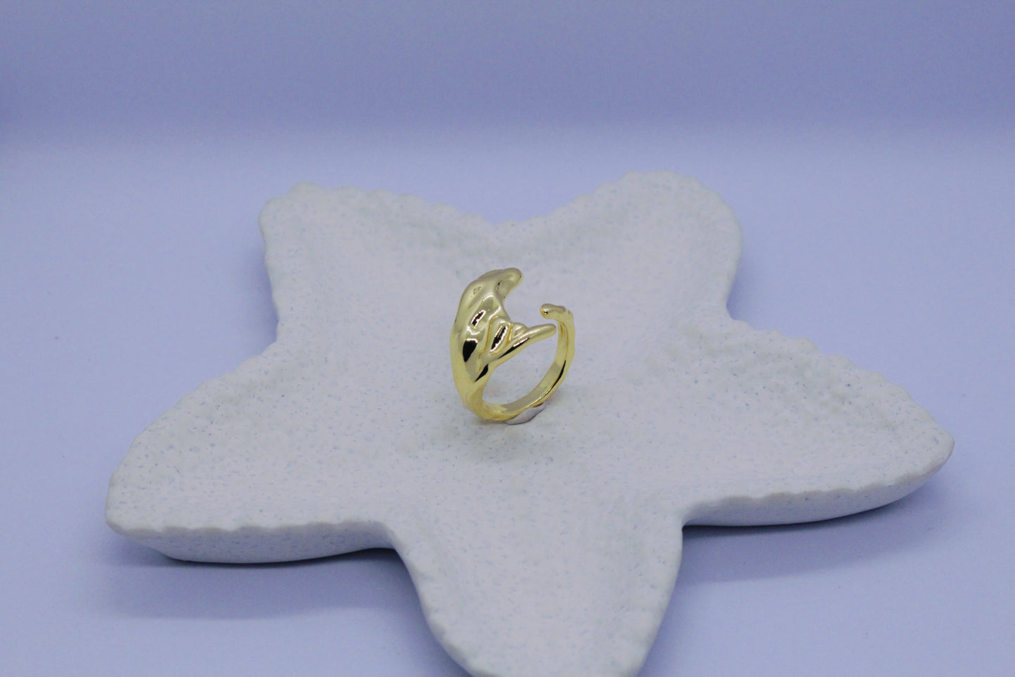 Fish Tail Golden Ring (Adjustable Size)