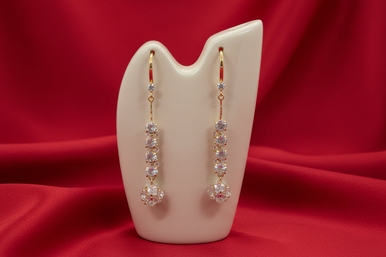 Cascading Crystal Multi-Stone Linear Earrings