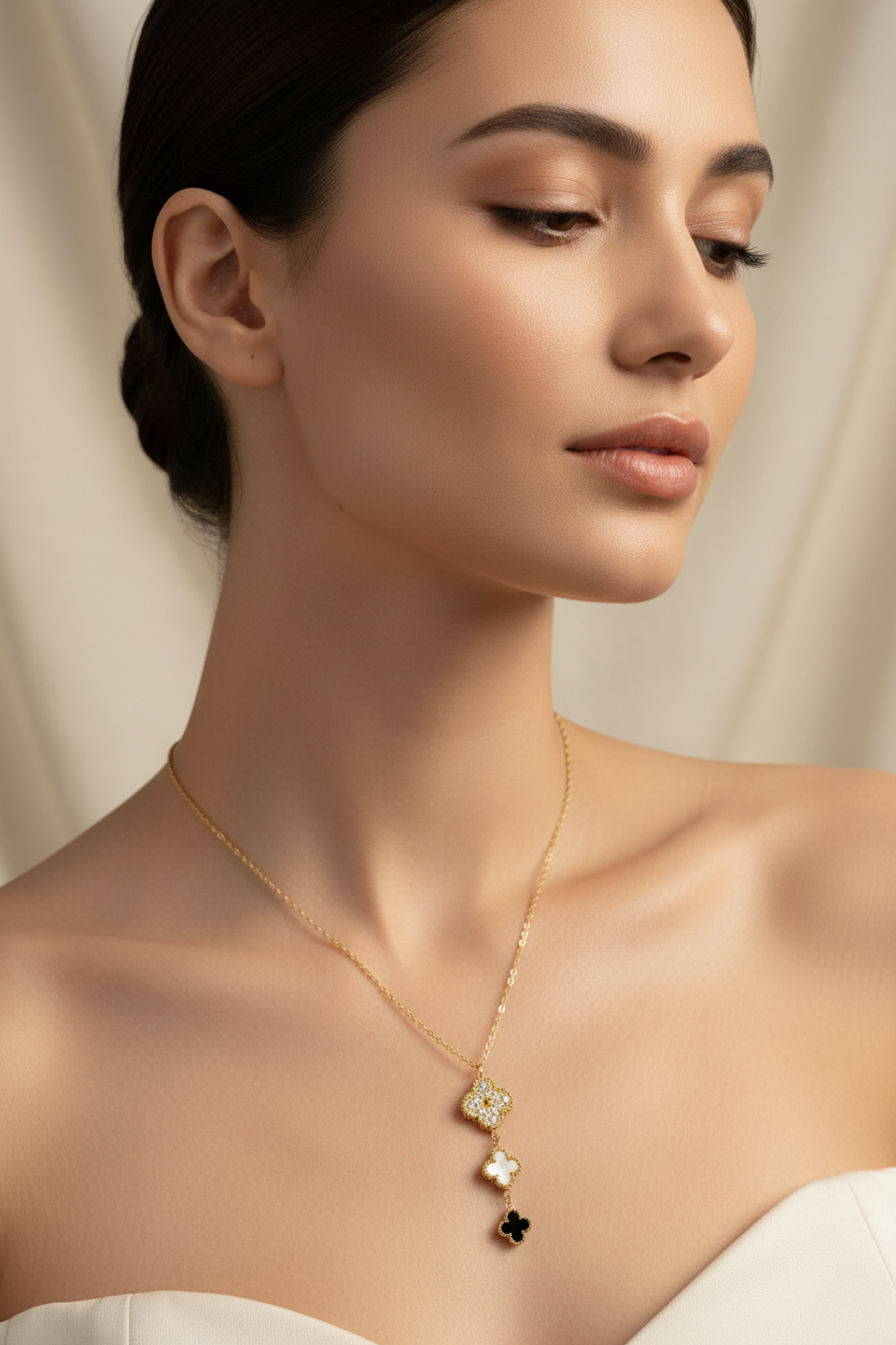 The Onyx & Pearl Clover Drop