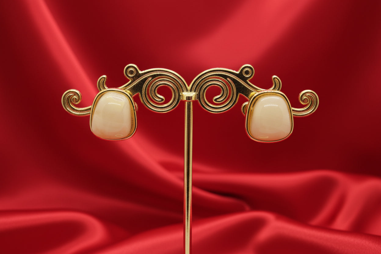 Modern Minimalist Opaque Stone Studs