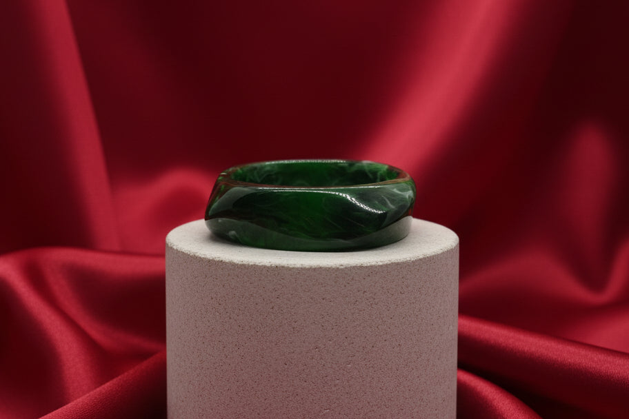 Emerald Marble Square Bangle Free Size