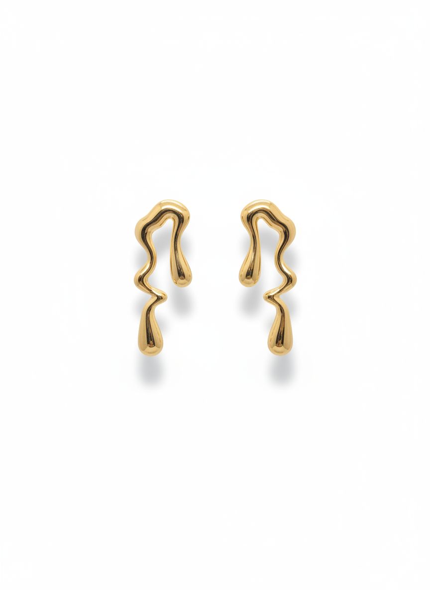 Melted Gold Studs