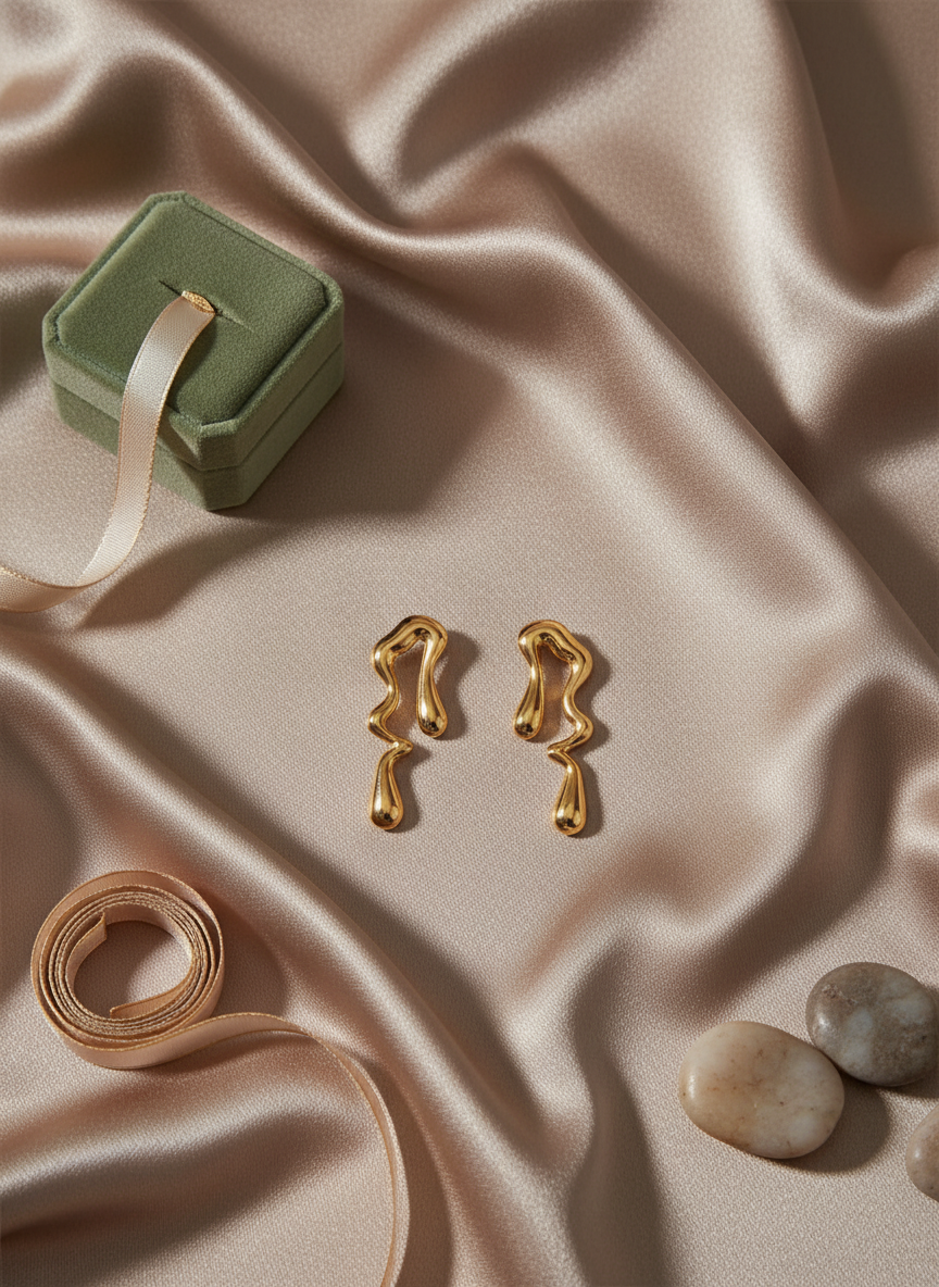 Melted Gold Studs