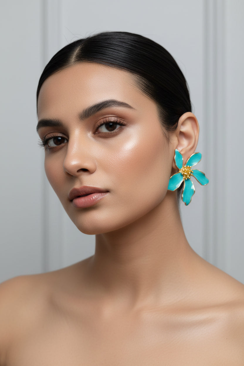 Azure Bloom Statement Studs