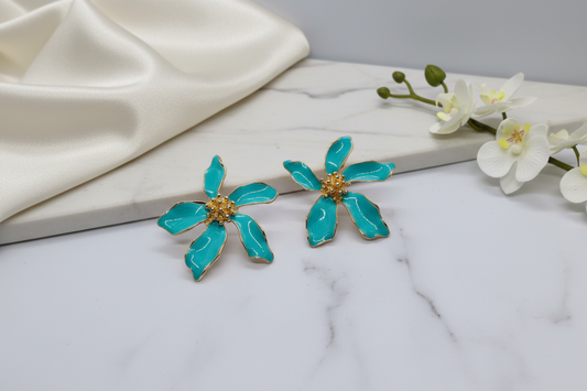 Azure Bloom Statement Studs