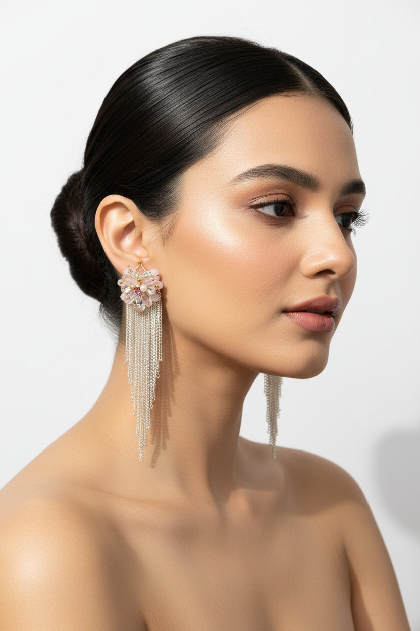 Glitzy Floral Tassels