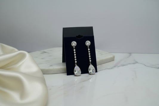 Pear-Cut Solitaire Drop Earrings
