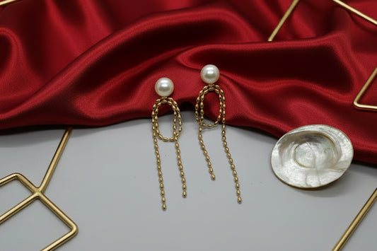 Dainty Ball Chain Loop Earrings