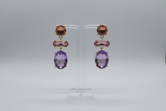 Three-Tier Oval Crystal Drops