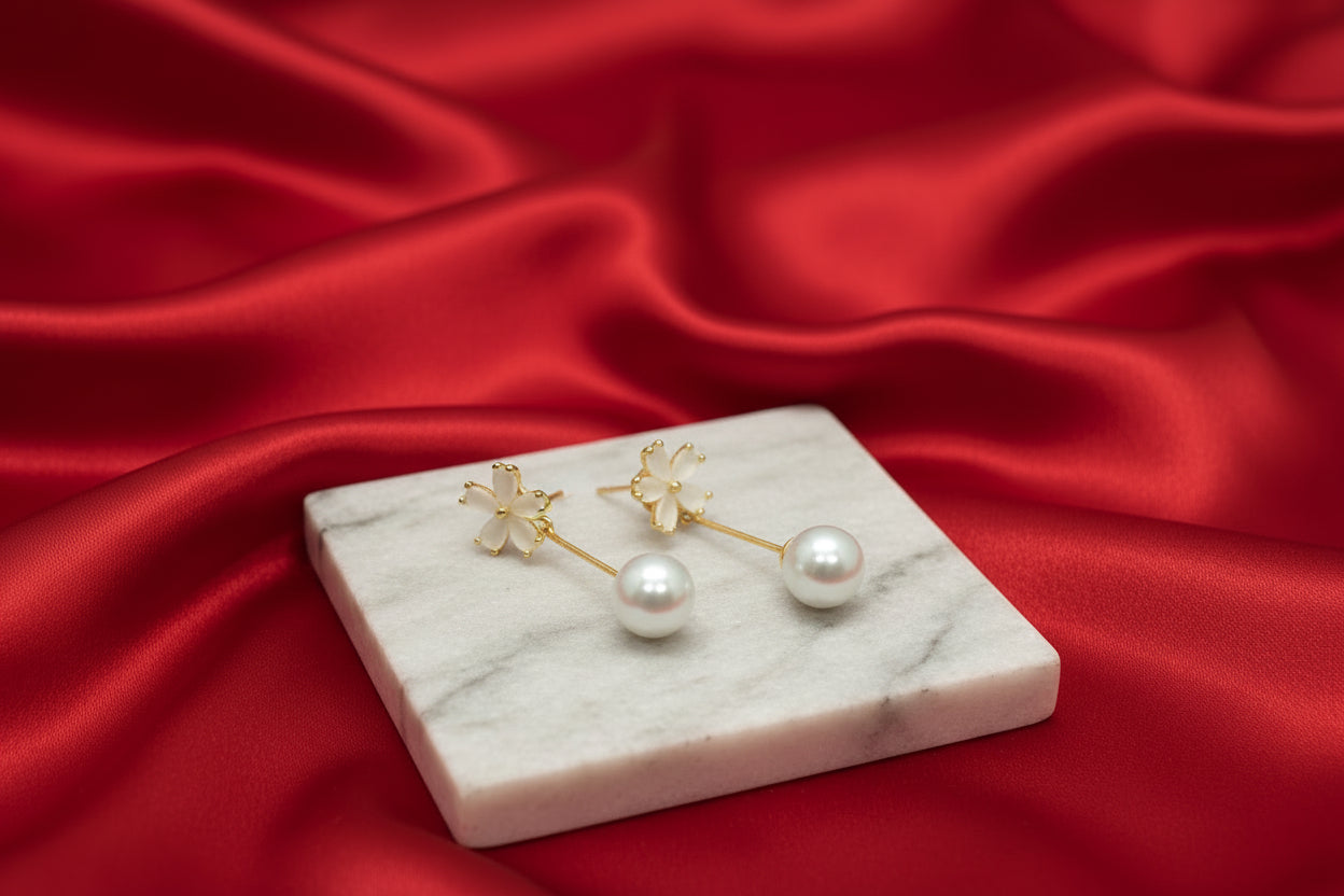 Frosted Floral Dangles