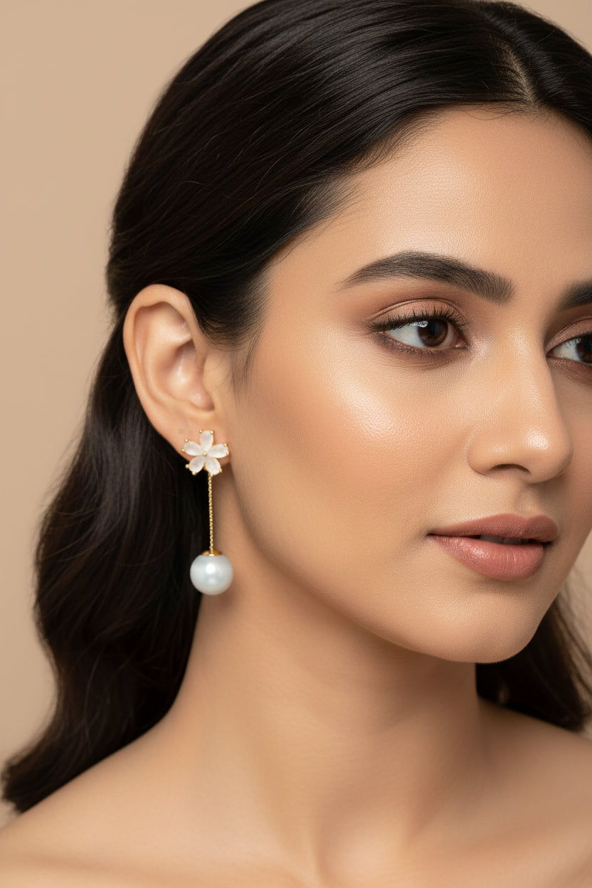 Frosted Floral Dangles