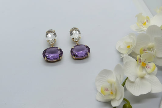 Faceted Crystal Post Earrings