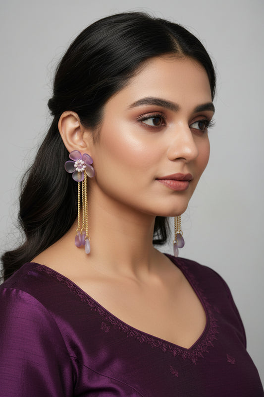 Beaded Center Flower Drops