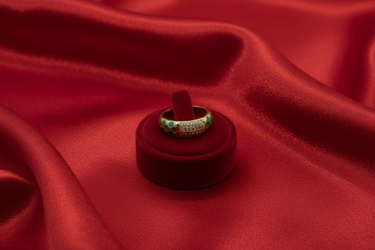 Dome Shape Ring Green (Adjustable Size)