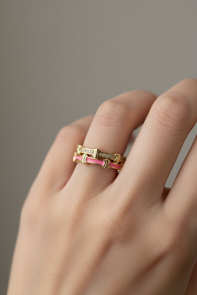 Enamel & Ice Bamboo Wrap Pink (Adjustable)