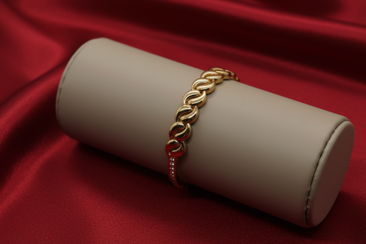 The Golden Nexus Bangle Bracelet (Free Size)