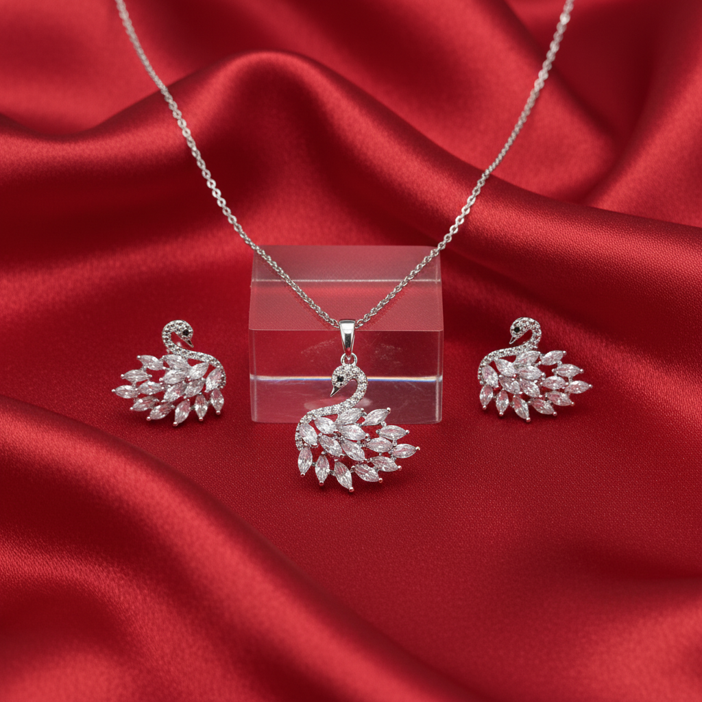 The Ethereal Crystal Swan Jewelry Set