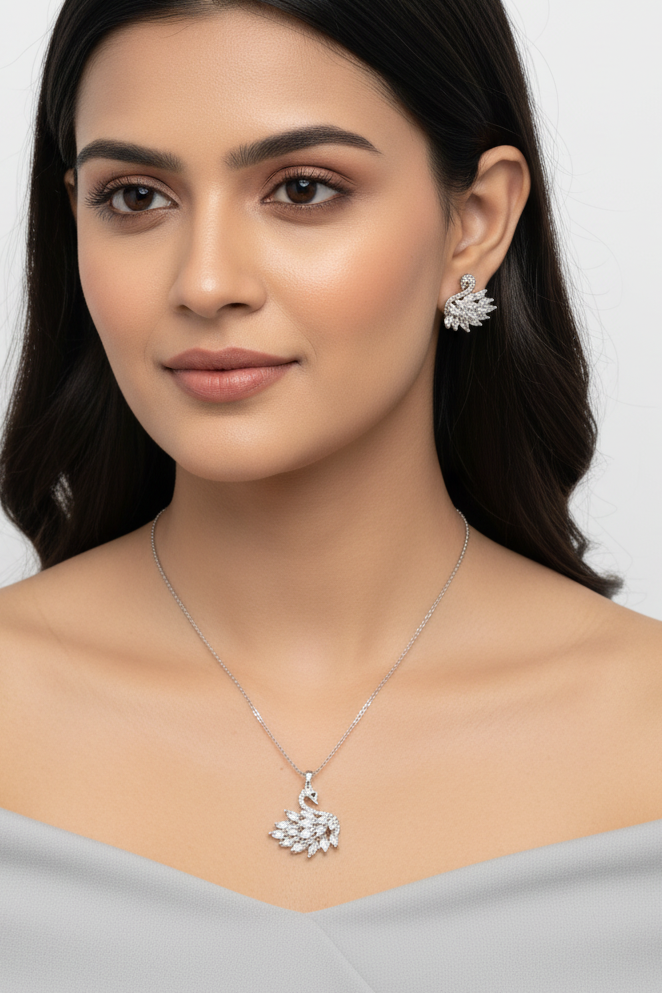 The Ethereal Crystal Swan Jewelry Set