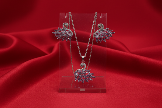 The Ethereal Crystal Swan Jewelry Lavender Set