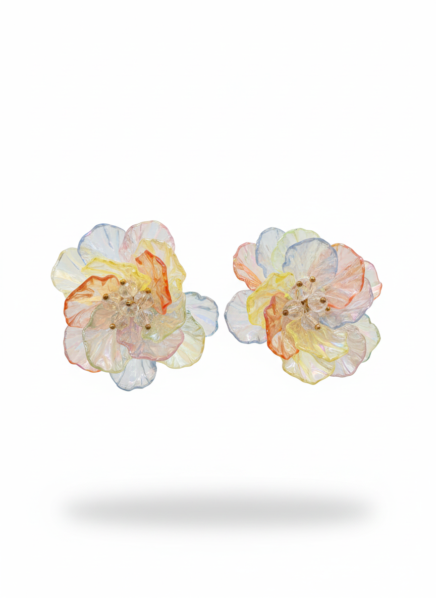 Rainbow Poppy Studs