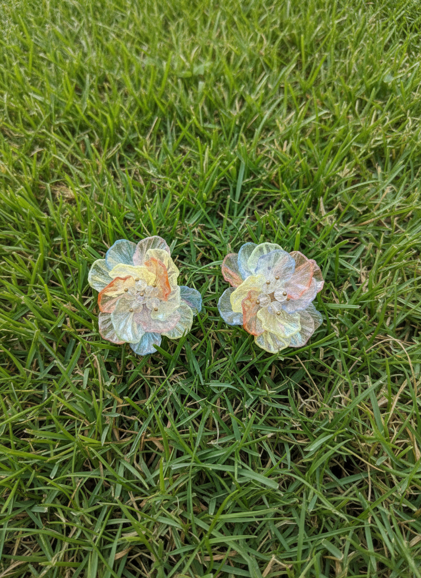 Rainbow Poppy Studs