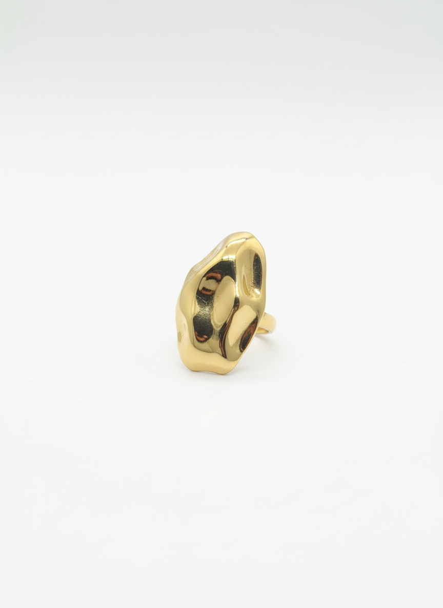 The Sculpted Pebble Ring ( Adjustable )