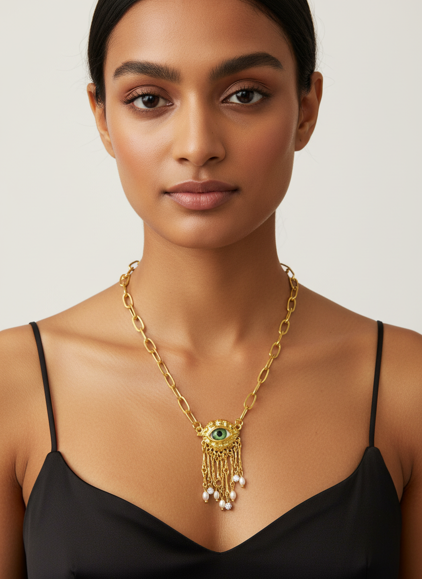 The Tasseled Eye Pendant Necklace