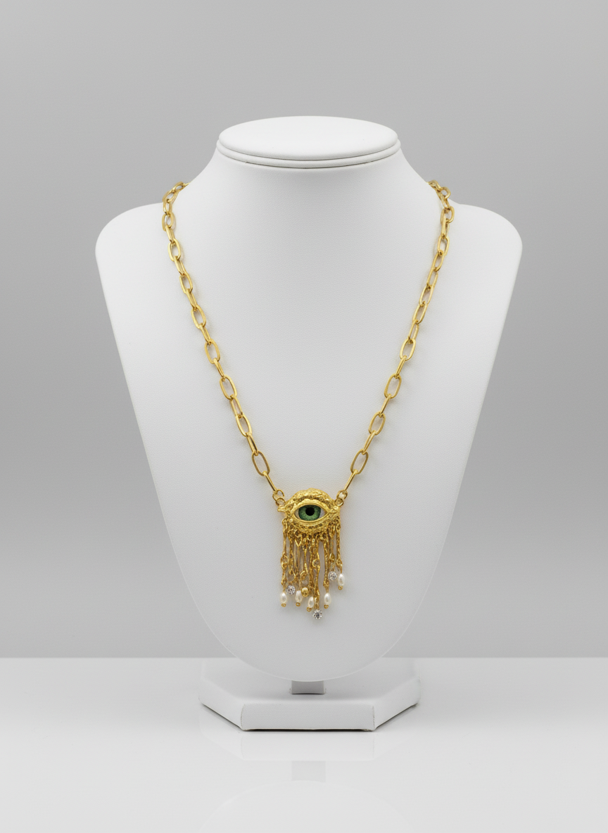 The Tasseled Eye Pendant Necklace