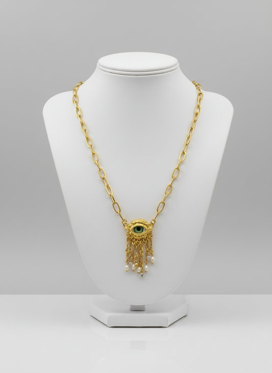 The Tasseled Eye Pendant Necklace