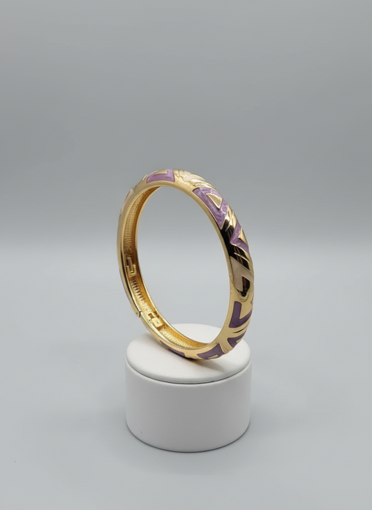 The Inlaid Lilac Bangle (Free Size)