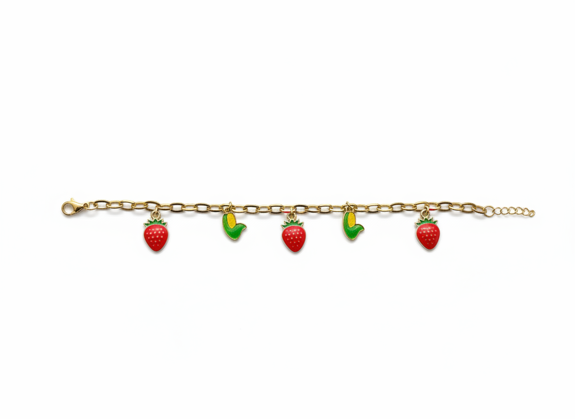 Fruit Salad Link Charm Bracelet