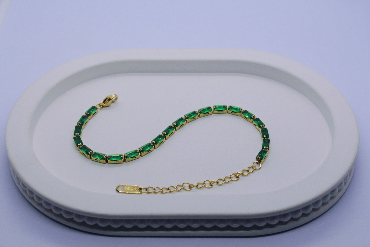Gold & Green Channel Bracelet
