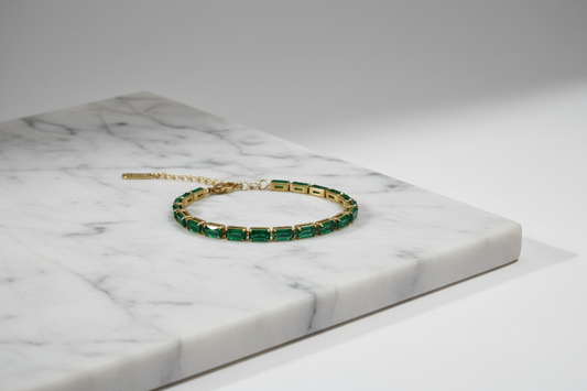 Gold & Green Channel Bracelet