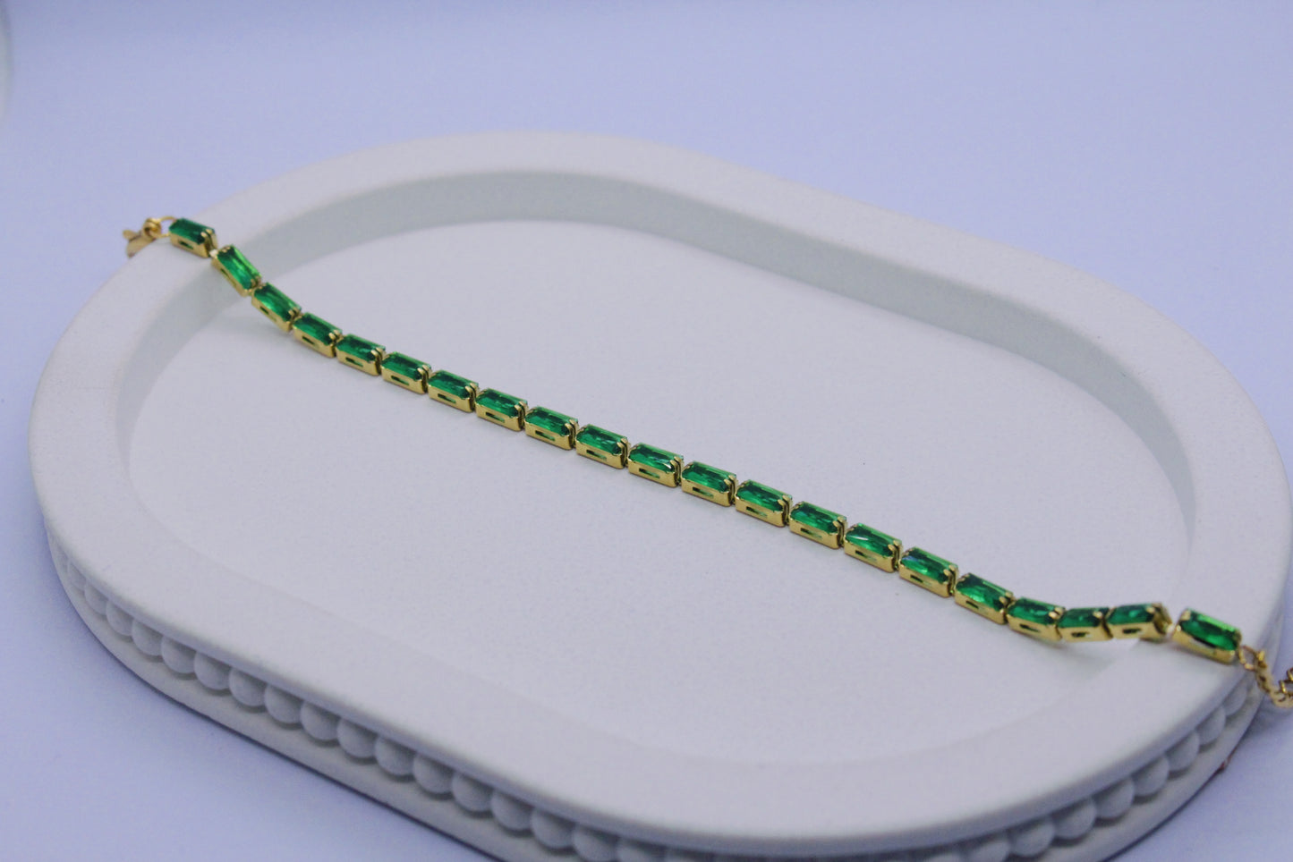 Gold & Green Channel Bracelet