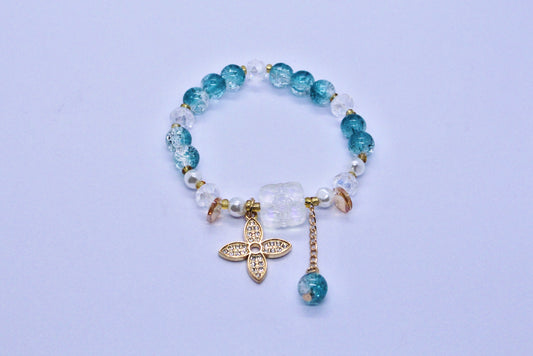 Blue Beads Charm Bracelet