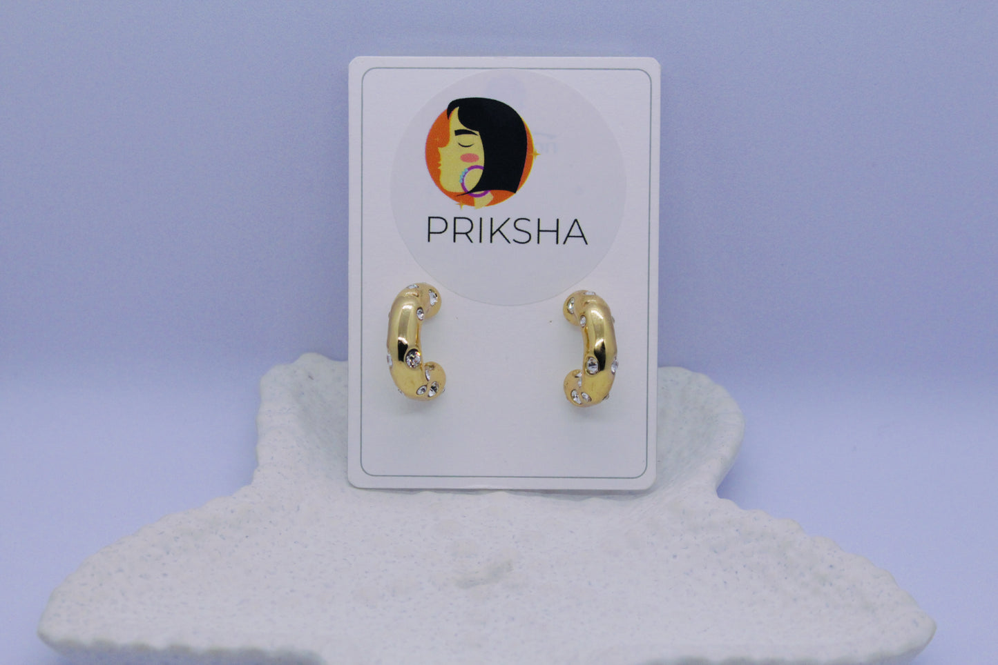 Gold & Diamond Half Hoops