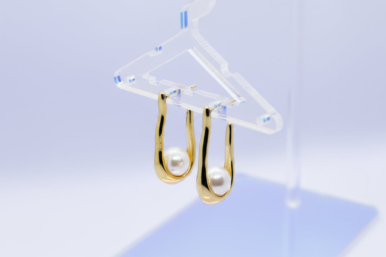 Gold Pearl Drop Danglers