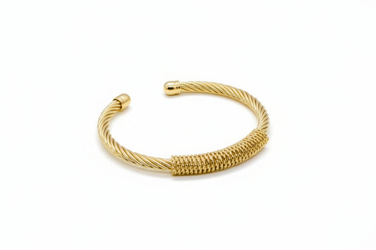 Twisted Cable Weave Cuff Bangle Bracelet (FREE SIZE)