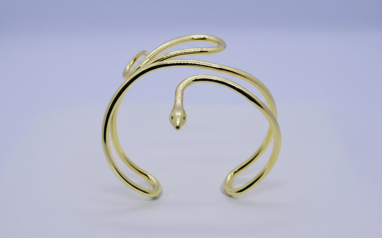 Golden Snake Cuff Bangle Bracelet (FREE SIZE)