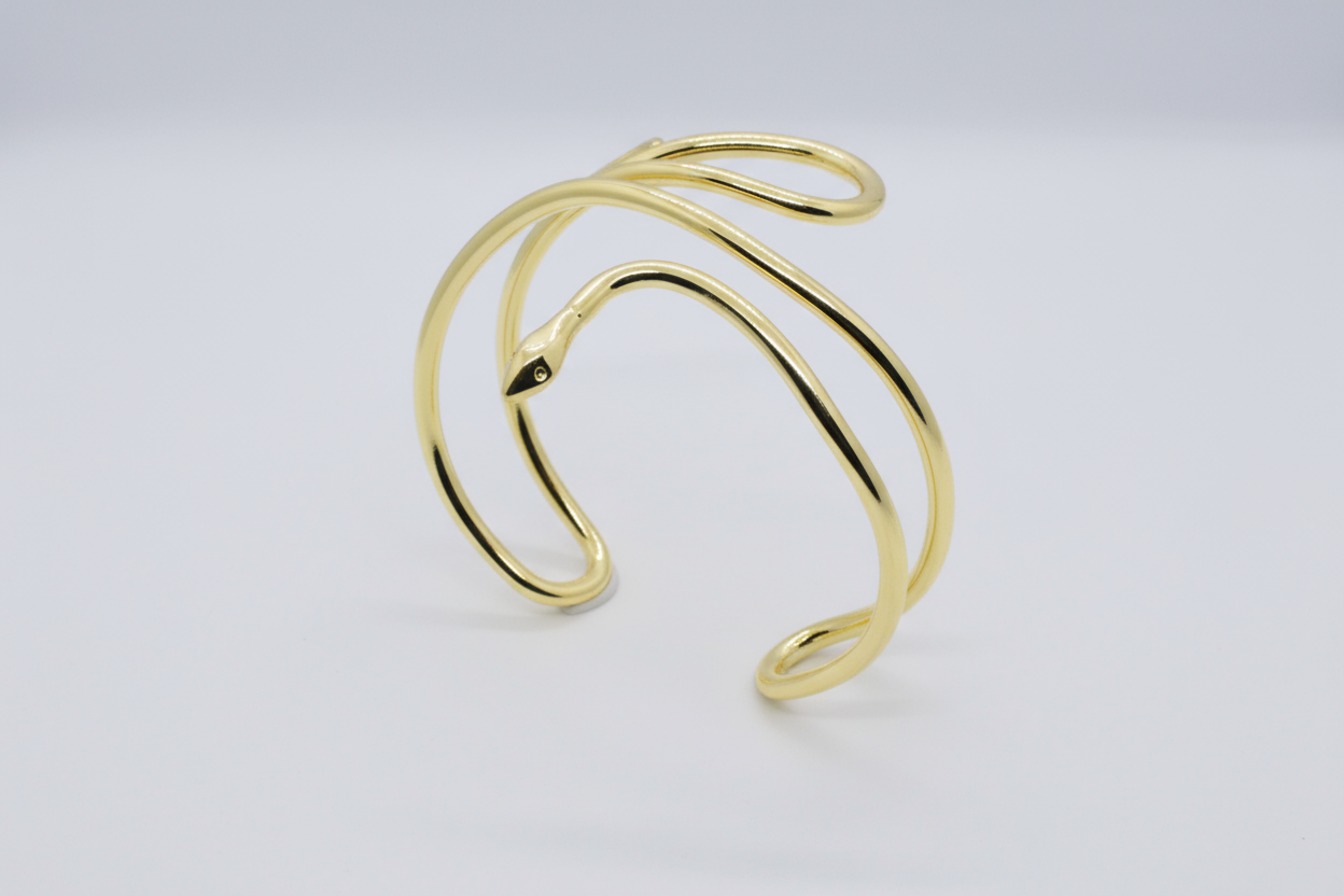 Golden Snake Cuff Bangle Bracelet (FREE SIZE)