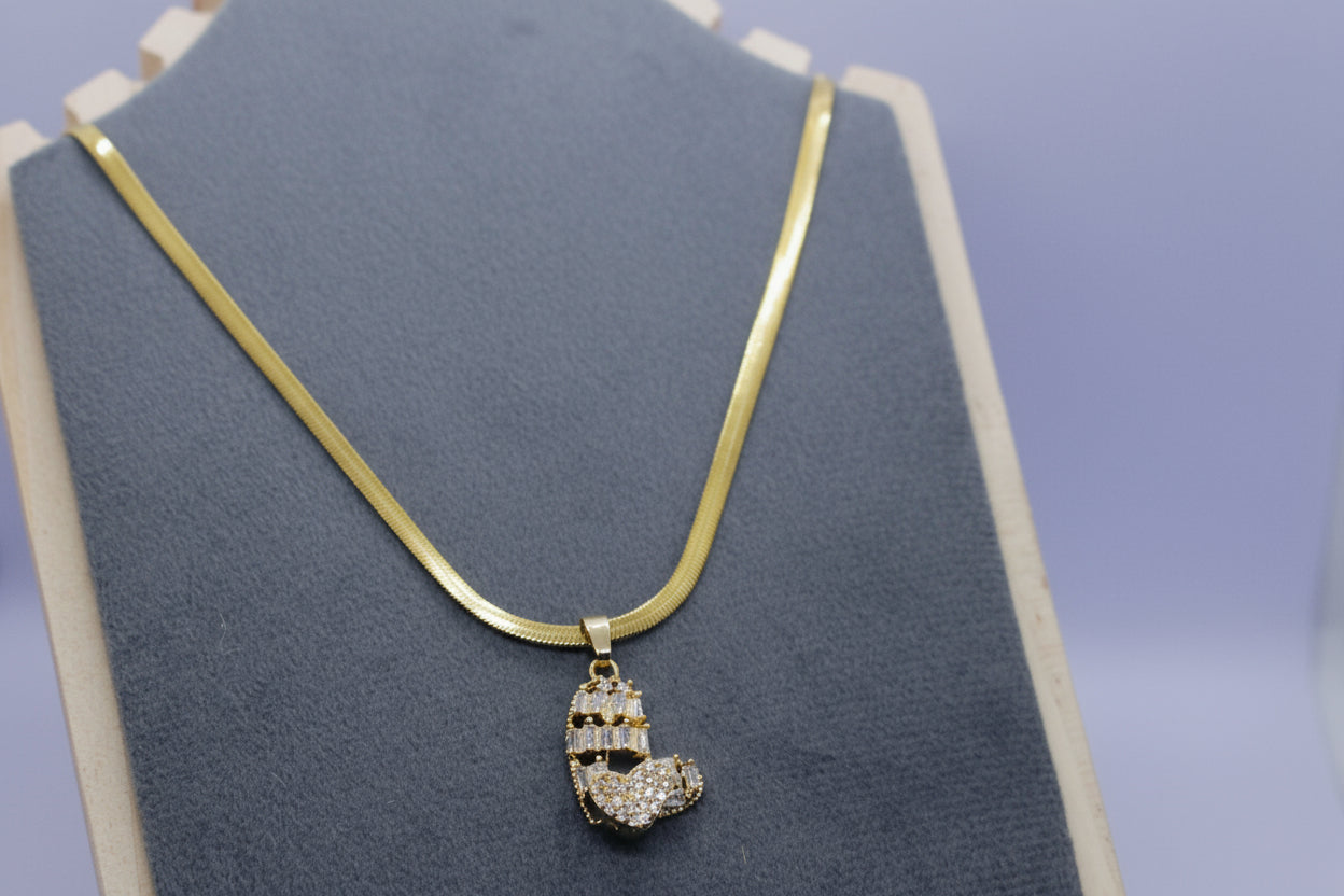 Heart Rotating Golden Necklace