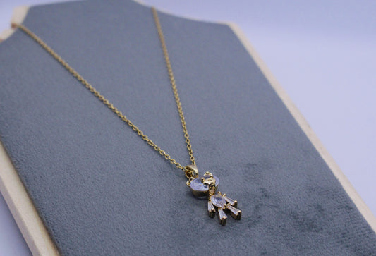 Crystal Bear Dainty Necklace