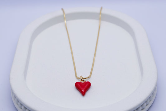 Crimson Heart Minimalist Necklace